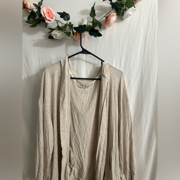 torrid Jackets & Blazers - American Eagle Outfitters Beige Hooded Cardigan
